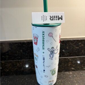 Starbucks x Roller Rabbit Tumbler with Straw - Green and White